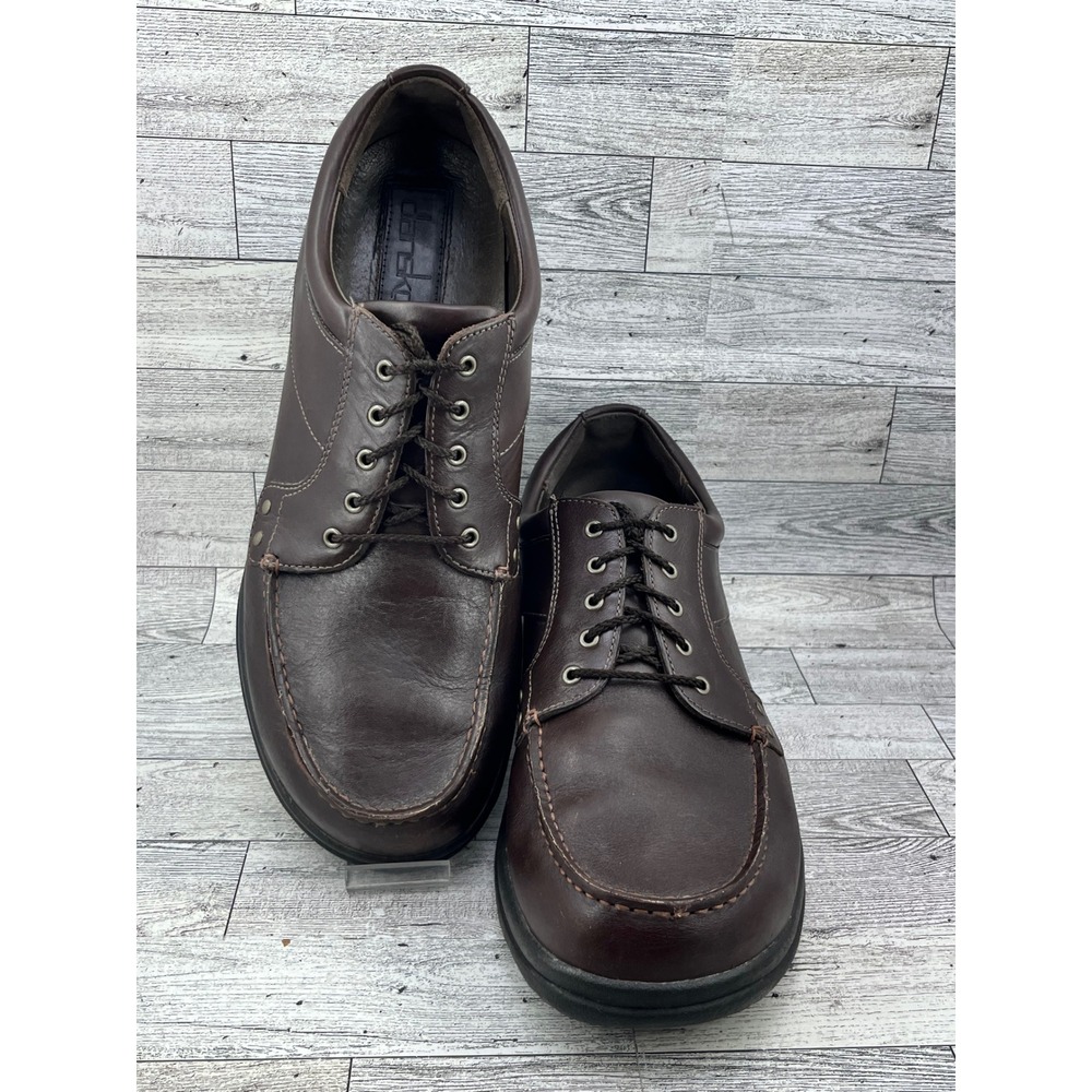 Dansko Men Brown Leather Moc Toe Lace Up Slip Resistant Oxford Shoes EU 47 US 14